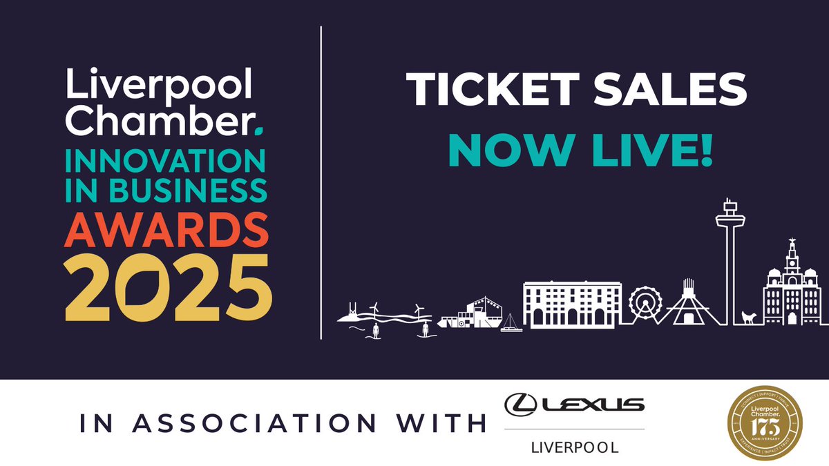 Liverpool Chamber (@lpoolchamber) on Twitter photo The 2025 Innovation in Business Awards in association with Lexus Liverpool lands at <a href="/SGHLpool/">St George's Hall</a> on 23rd October - and it’s more than a celebration… it’s a milestone🥂
We’re turning 175 and celebrating Liverpool’s brightest innovators!
Find out more👇
bit.ly/46sZbbU The 2025 Innovation in Business Awards in association with Lexus Liverpool lands at <a href="/SGHLpool/">St George's Hall</a> on 23rd October - and it’s more than a celebration… it’s a milestone🥂
We’re turning 175 and celebrating Liverpool’s brightest innovators!
Find out more👇
bit.ly/46sZbbU