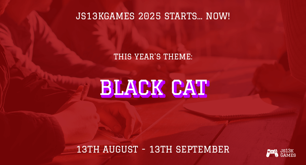 Fourteenth edition of #JS13K starts now, and this year's theme is: BLACK CAT! 🐈‍⬛

Build a web game within the next month and fit it into a 13 kilobyte zip package to win lots of cool prizes, eternal fame, and respect from fellow devs!

js13kgames.com/2025/blog/comp…

Please help spread