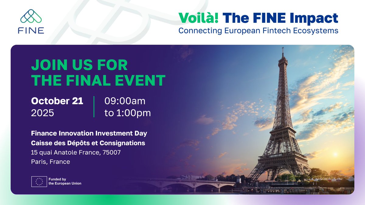 impulse4women's tweet photo. 📢 Mark your calendars! Oct 21, Paris 🇫🇷 — #Impulse4Women joins the finale of the FINE Project at Finance Innovation’s Investment Day. Fintech leaders, investors &amp; policymakers shaping the future of inclusive investment. Don’t miss it!🔗https://t.co/jj1M4bEi8w https://t.co/AlHqM3OezC