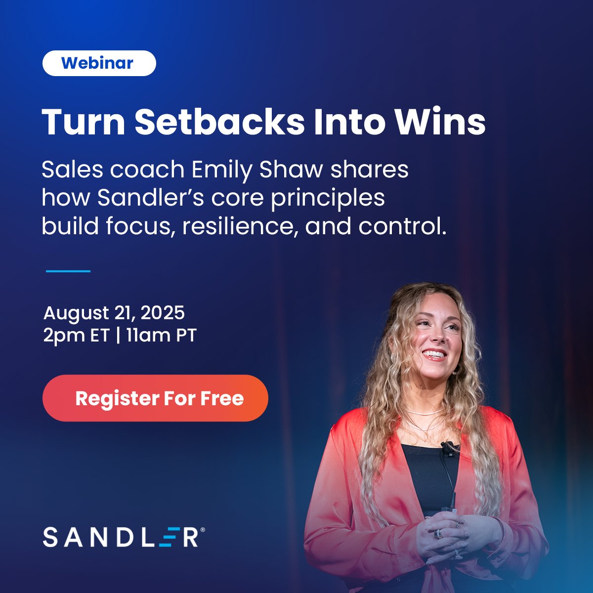 Setbacks are part of sales—it’s how you respond that counts. Join sales coach Emily Shaw in a 30-minute webinar to learn how the Sandler basics build focus, resilience, and control.

🔗 Register for free: info.sandler.com/build-resilien…

#Sandler #SalesTraining