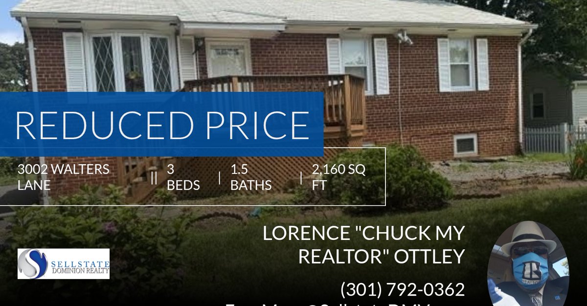 SeasonedREAgent's tweet photo. 📍 Reduced Price 📍 This recently reduced home at 3002 Walters Lane in District Heights won't last long, so, don't wait to set up a showing! Reach out here or at (301) 792-0362 for more information! https://t.co/a8CjRnL7Jn https://t.co/wX4SZHkDKJ