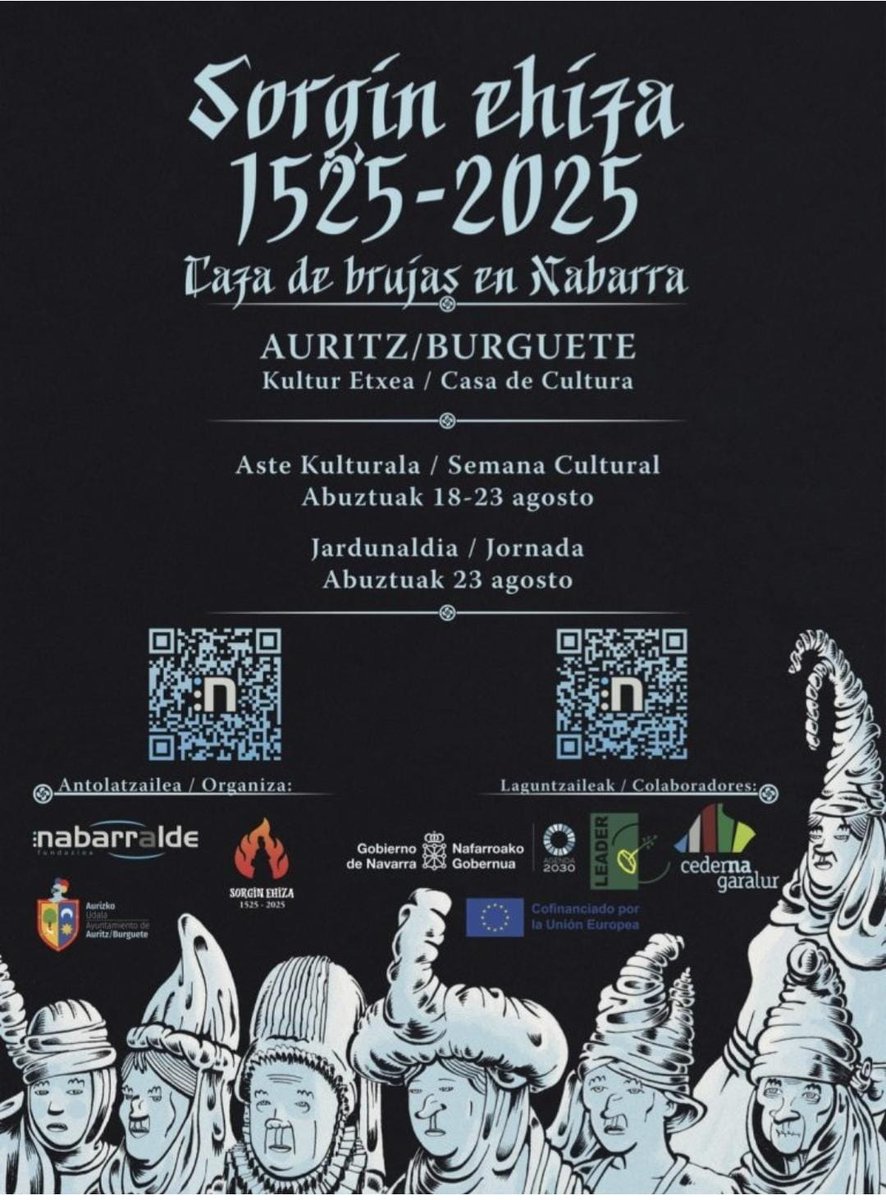 Sorgin ehizaren inguruko kultur astea eta jardunaldiak izanen dira Auritzen. Nabarralde Fundazioko Iñigo Larramendi izan dugu gaur gurean #SorginEhiza #Auritz

iratiirratia.eus/index.php/2025…
