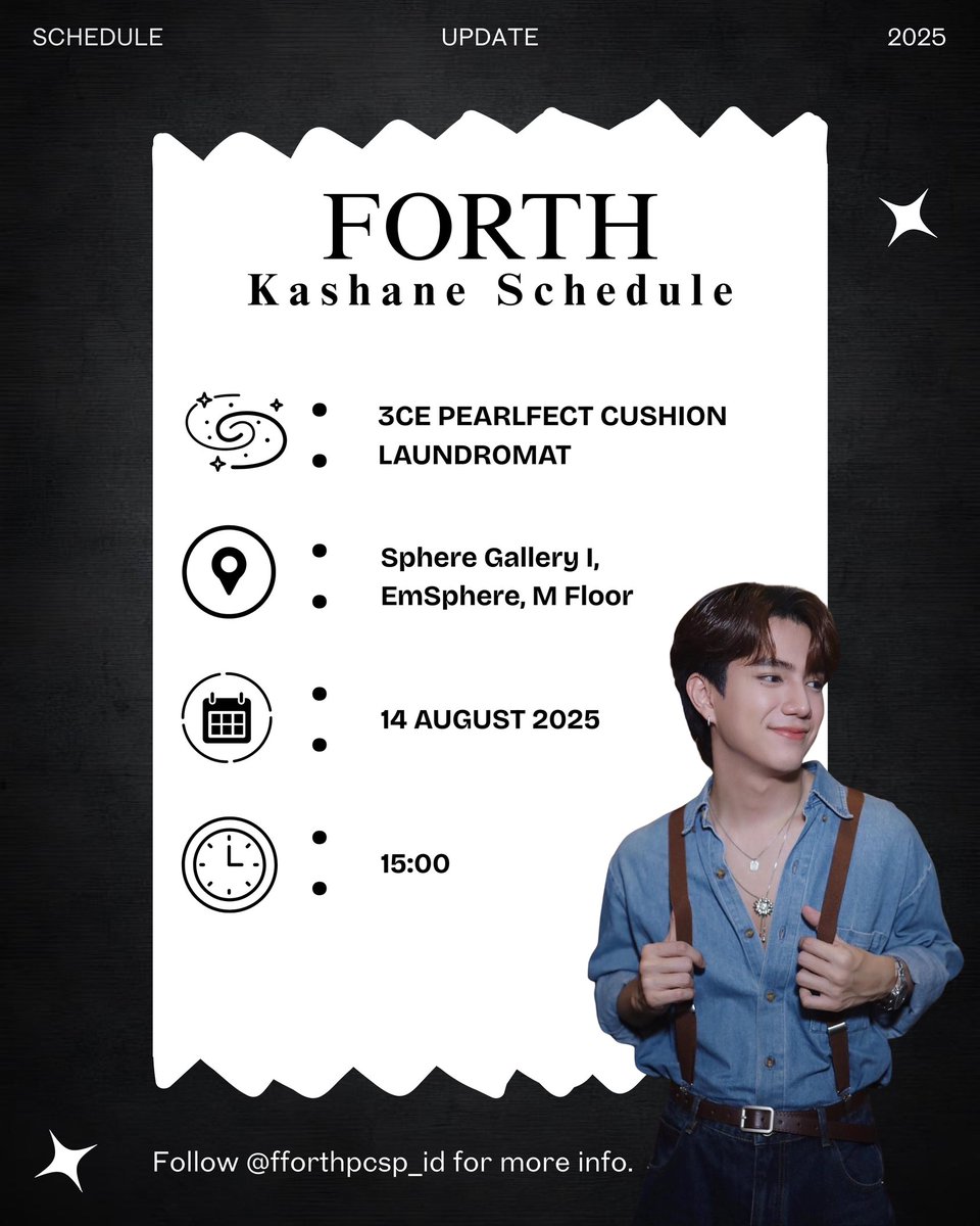 fforthpcsp_id's tweet photo. ๐ Schedule: @forthpcsp
3CE PEARLFECT CUSHION LAUNDROMAT
๐: 14 Agustus 2025
โฐ๏ธ: Pukul 15:00 sore sampai selesai (3:00 PM)
๐: Galeri Sphere I, EmSphere, Lantai M
๐: penggemar diperbolehkan untuk memberikan dukungan disekitar area
#fforthpcsp #forthieverse #forthlight https://t.co/qtInYXGfAM