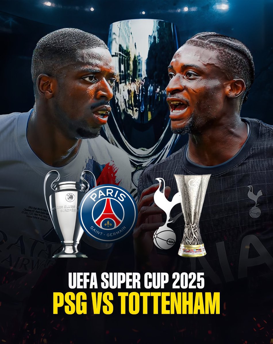philimonTv📺 🌎 (@philimontv) on Twitter photo PREDICT & WIN!
🇫🇷 PSG vs TOTTENHAM 🏴 ⚔️
UEFA Super Cup 🏆
<a href="/philimonTv/">philimonTv📺 🌎</a> is giving away 50.00 to 2 lucky winners who correctly predict the score!
RULES:
1. Follow <a href="/philimonTv/">philimonTv📺 🌎</a>
2. Repost this post
3. Like this post
4. Comment with your predicted score!
#SuperCup PREDICT & WIN!
🇫🇷 PSG vs TOTTENHAM 🏴 ⚔️
UEFA Super Cup 🏆
<a href="/philimonTv/">philimonTv📺 🌎</a> is giving away 50.00 to 2 lucky winners who correctly predict the score!
RULES:
1. Follow <a href="/philimonTv/">philimonTv📺 🌎</a>
2. Repost this post
3. Like this post
4. Comment with your predicted score!
#SuperCup