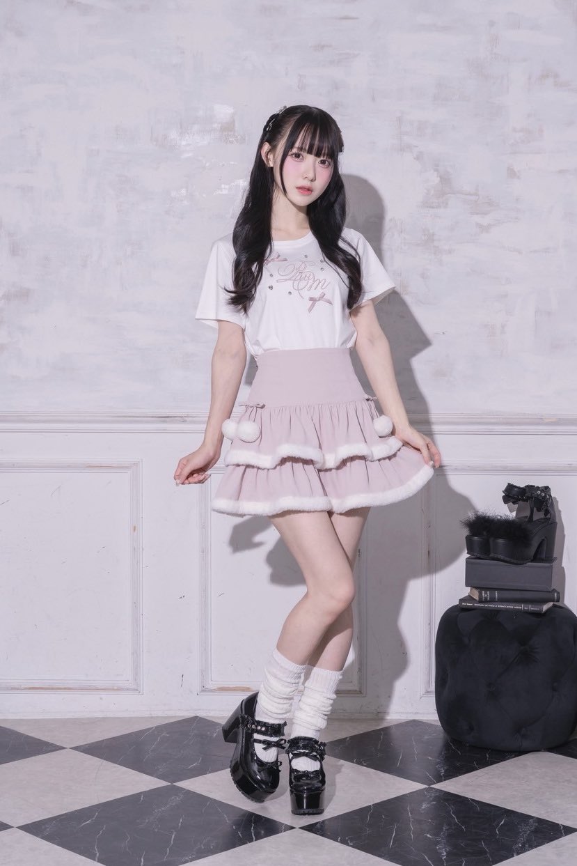 pium ファー付きティアードミニスカート ファー付きティアードミニスカート – pium