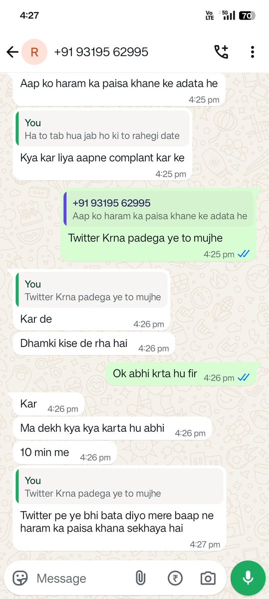 AamirKhan41768's tweet photo. This type of language is used by incred loans. Kindly look into this. Mobile no. - 9319562995 #RBI #incredfinance #incred #incredfinance #RBI #kkv #kunalkumar https://t.co/rPM68OUgIS