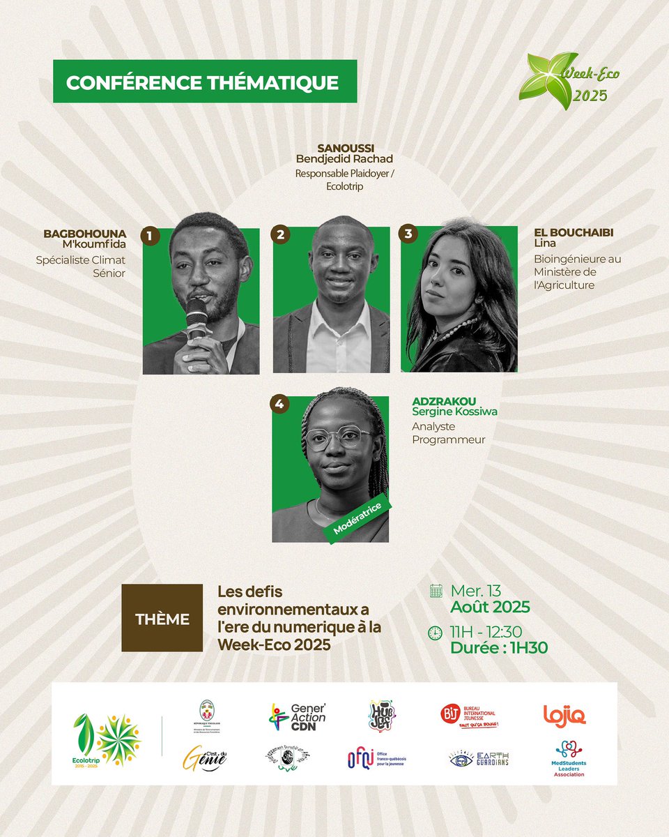 Now happening : Conférence Thématique 

Le numérique face aux enjeux climatiques : menace ou opportunité ?  

Nos panélistes croissent leurs expertises pour aborder « Les défis environnementaux à l’ère du numérique »

#WeekEco2025 #ClimatEtTech #TransitionNumérique