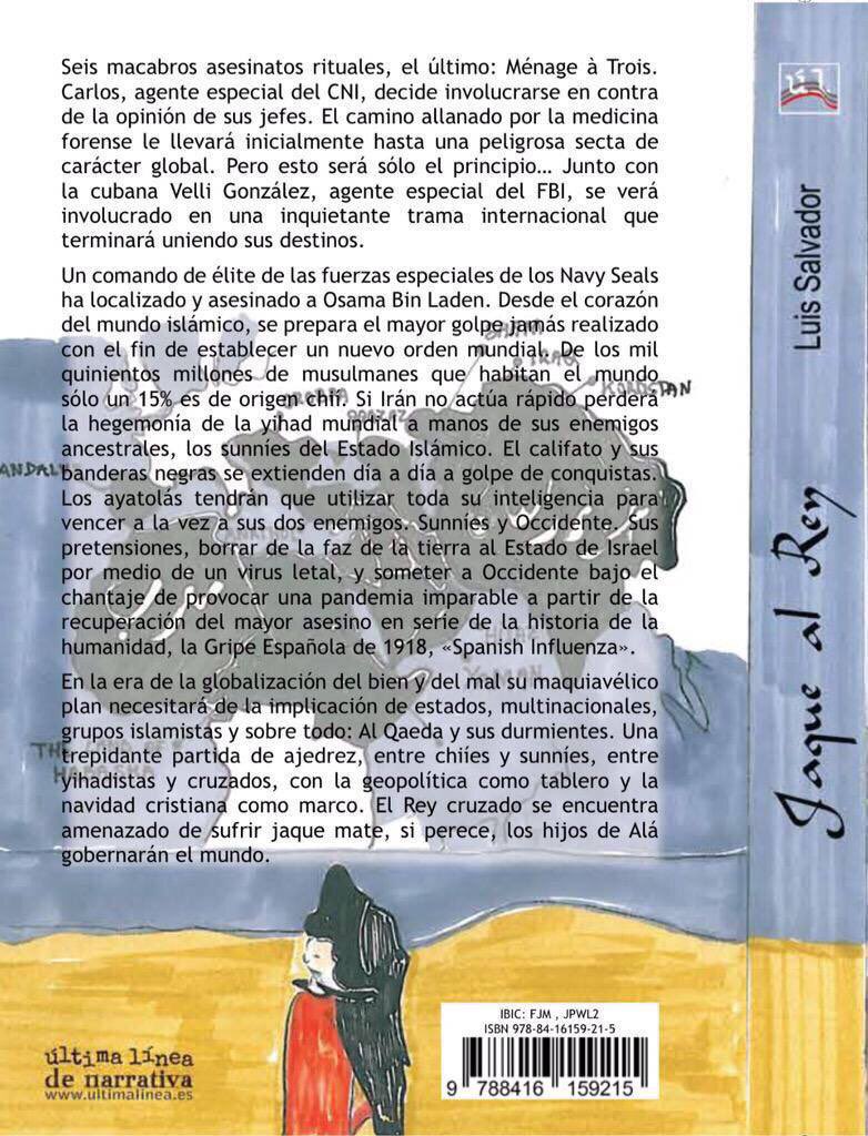 JaqueAlReyLS's tweet photo. Aprovecho para recomendarte también mi primera novela #JaqueAlRey que según disfrutas del #Thriller te permitirá comprender un poco mejor lo que está pasando en este mundo 🌍 nuestro.

Y te informo que este año tendré terminada la segunda y no menos intensa “La Ley del T…n” https://t.co/2LFmGrKSl2