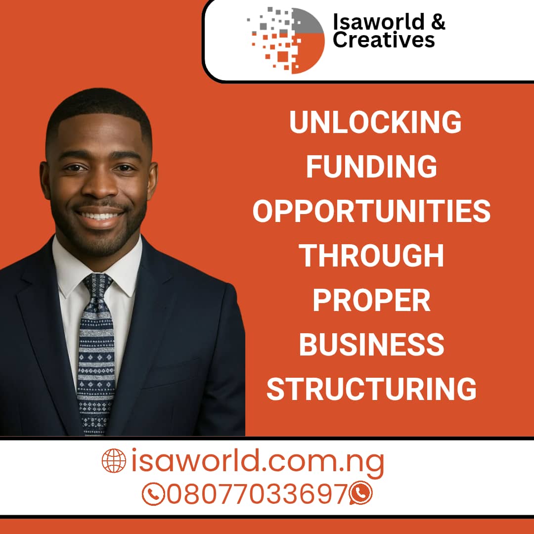 askisaworld's tweet image. Want funding? Structure your business first.

We’ll register you legally, set up investor-ready docs &amp;amp; unlock support.
₦10k OFF now!
DM us:
isa@isaworld.com.ng
#BusinessStructureMatters