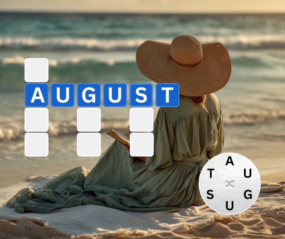 words_with_jane's tweet photo. Our word of the month is a quiet invitation to wander through letters like footsteps in sand!
Find the 3 hidden words and drop your guesses! Tag a friend and let’s see who cracks the code before the tide rolls in!
#wordswithjane #wordchallenge #augustvibes   #wordfun #wordpuzzle https://t.co/1l1saAm1oq
