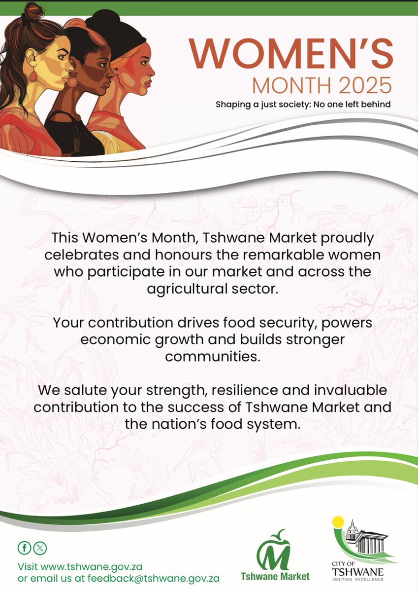 Tshwane Market salutes the phenomenal women driving agriculture forward! Here’s to the hands that feed the nation and inspire generations. 🌾💪#WomenInAgriculture #WomenMonth #TshwaneMarket