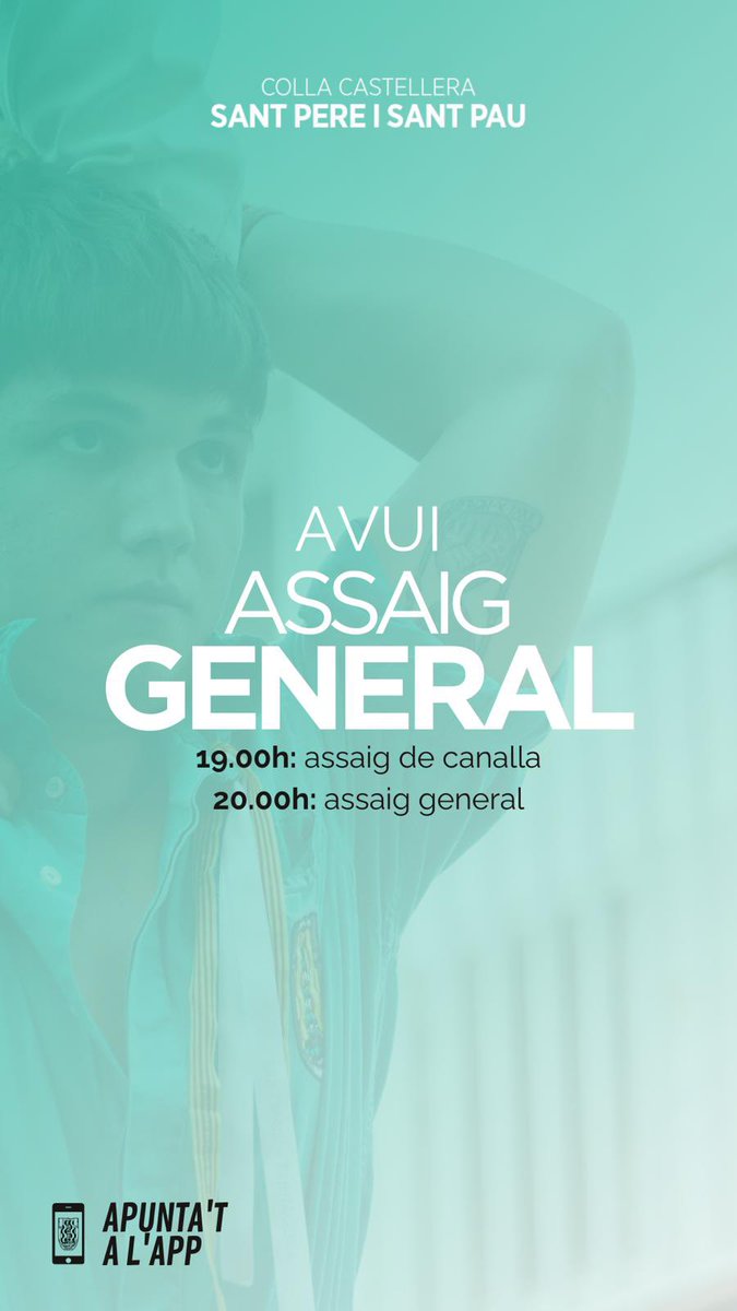 CCSPISP's tweet photo. 🫵Colla! Penúltim assaig abans de SANT MAGÍ!

    - 19.00h: Assaig de canalla
    - 20.00h: Assaig general

💪 Anem a donar-ho tot al pati d’assaig!

📲 Confirmeu a l’app!

Gaaas!!🔥💚

#castells #castellers #castelleres https://t.co/WXHIxGytTK