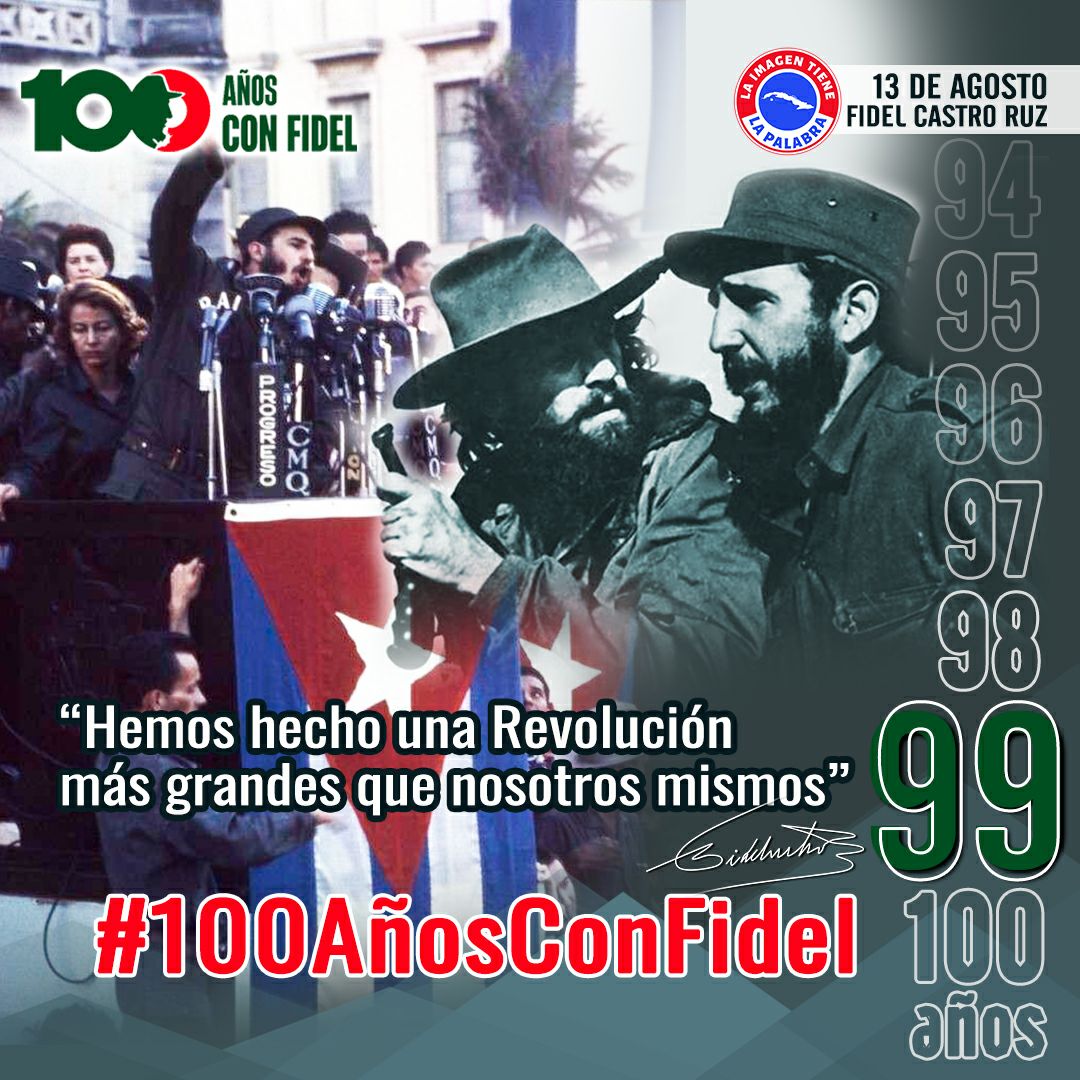 Muchas felicidades para nuestro  aguerrido comandante, el pueblo de #Cuba 🇨🇺 sigue tus ideas revolucionarias.
#100AñosConFidel