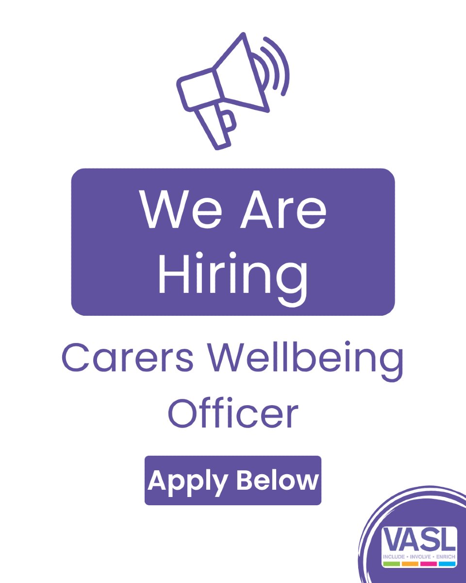 VASL:  Your local charity (@vaslonline) on Twitter photo There is still time to apply!
We are looking for a part-time Carer's Wellbeing Officer to cover the North West Leicestershire area. 
Follow this link to find out more: uk.indeed.com/job/carers-wel… There is still time to apply!
We are looking for a part-time Carer's Wellbeing Officer to cover the North West Leicestershire area. 
Follow this link to find out more: uk.indeed.com/job/carers-wel…