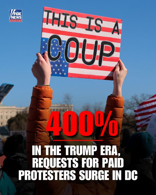 OwenGregorian's tweet image. DC paid protester requests surge 400% amid Trump’s federal takeover of city police: crowd company | Peter D&apos;Abrosca &amp;amp; Stepheny Price, Fox News

CEO says vast majority of political event attendees in Washington are paid in some way

A crowd rental company has seen a massive uptick…