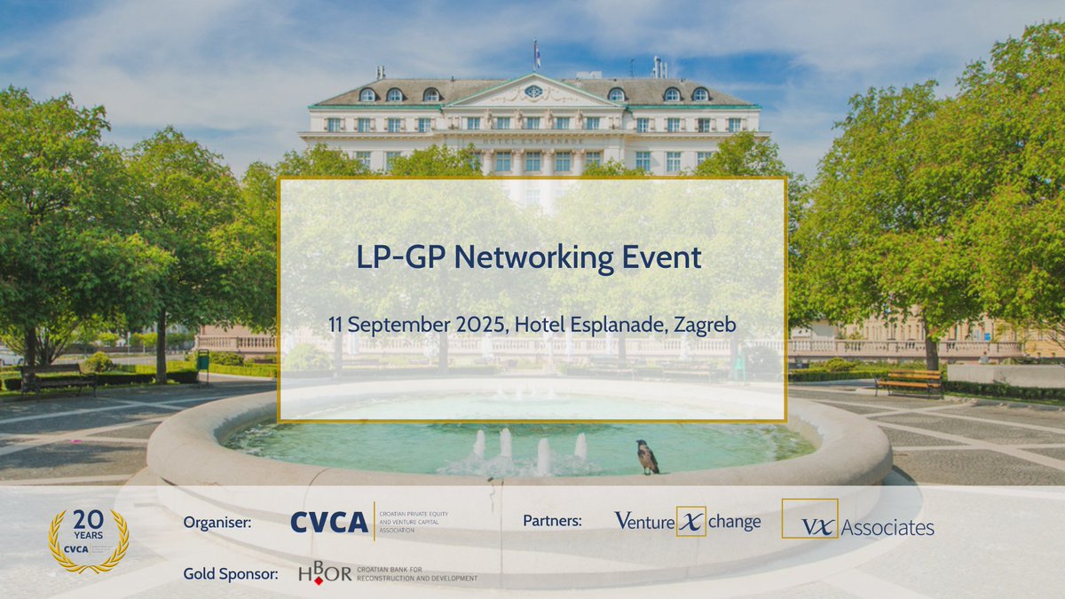 Invitation-only, non-profit LP–GP Networking Event comes to Zagreb 🇭🇷
🗓 11 Sept (dinner 10 Sept) | 🏛 Hotel Esplanade
100 pre-vetted LPs &amp; GPs  • family-office breakfast • Rimac–Bugatti tour &amp; Verne demo 🚗🤖
More: cvca.hr/lp-gp-networki…