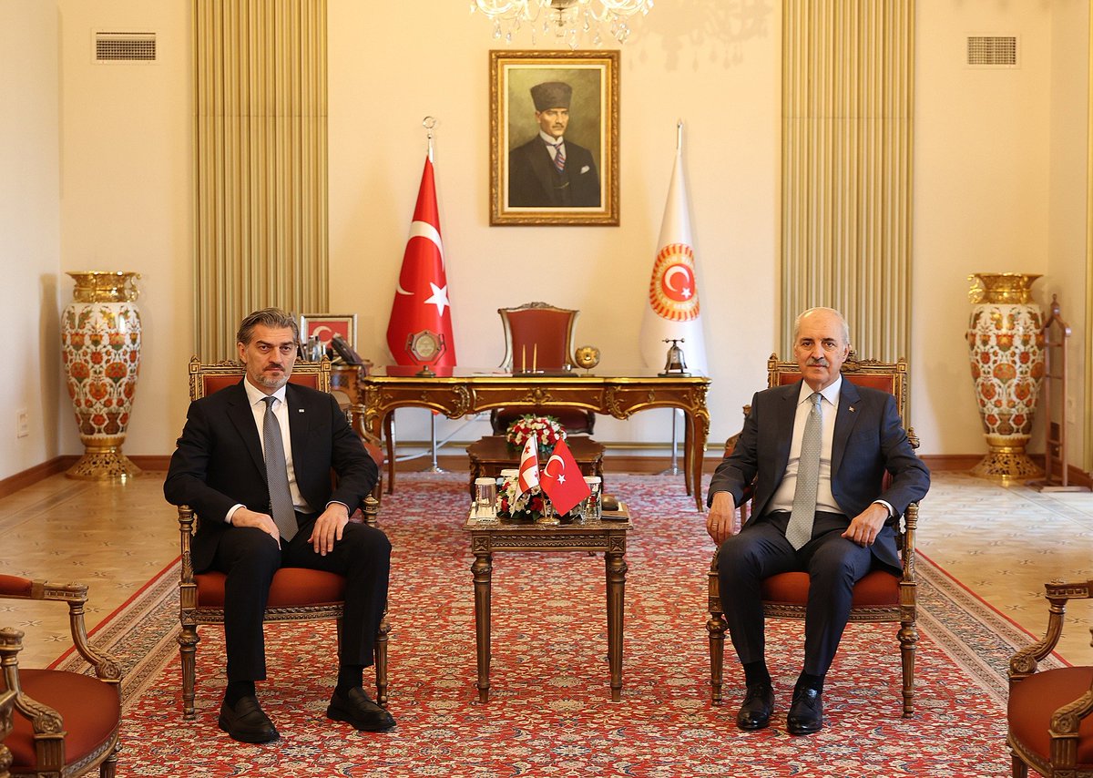 Mikheil Kavelashvili (@geopresident_) on Twitter photo As part of my visit, I met with Numan Kurtulmuş, President of the Grand National Assembly of the Republic of Türkiye. <a href="/NumanKurtulmus/">Numan Kurtulmuş</a>
During our bilateral meeting, we reviewed the existing bilateral and multilateral relations between Georgia and Türkiye and discussed prospects As part of my visit, I met with Numan Kurtulmuş, President of the Grand National Assembly of the Republic of Türkiye. <a href="/NumanKurtulmus/">Numan Kurtulmuş</a>
During our bilateral meeting, we reviewed the existing bilateral and multilateral relations between Georgia and Türkiye and discussed prospects