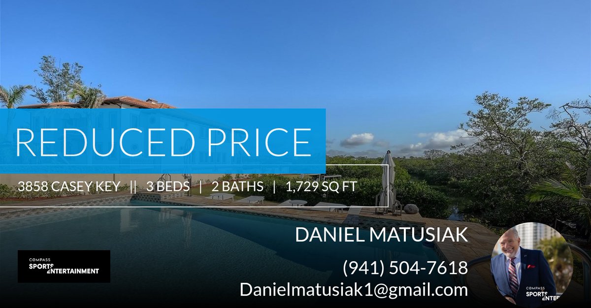 Danielmatusiak's tweet photo. 📍 Reduced Price 📍 This recently reduced home at 3858 Casey Key in Nokomis won't last long, so, don't wait to set up a showing! Reach out here or at (941) 504-7618 for more information!

Contact me for your luxury real estate need... https://t.co/vxaXZWH26J https://t.co/Ir2fhI060E