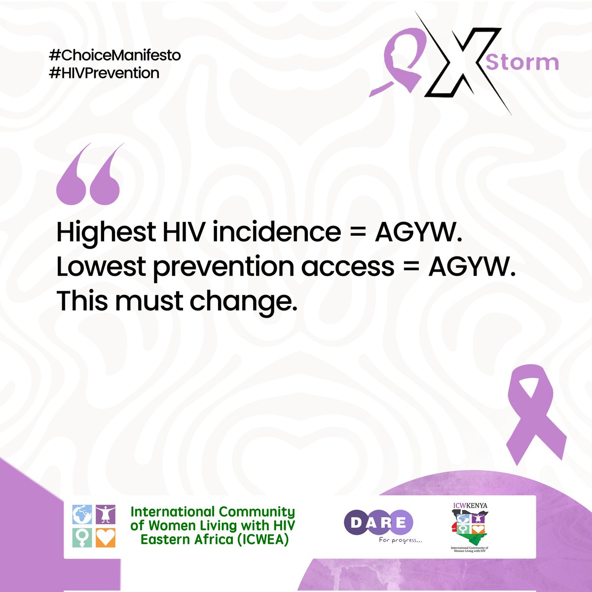 The change is needed for the highest HIV incidence among AGYW.
#Choicemanifesto 
#HIVPrevention 
#empowering