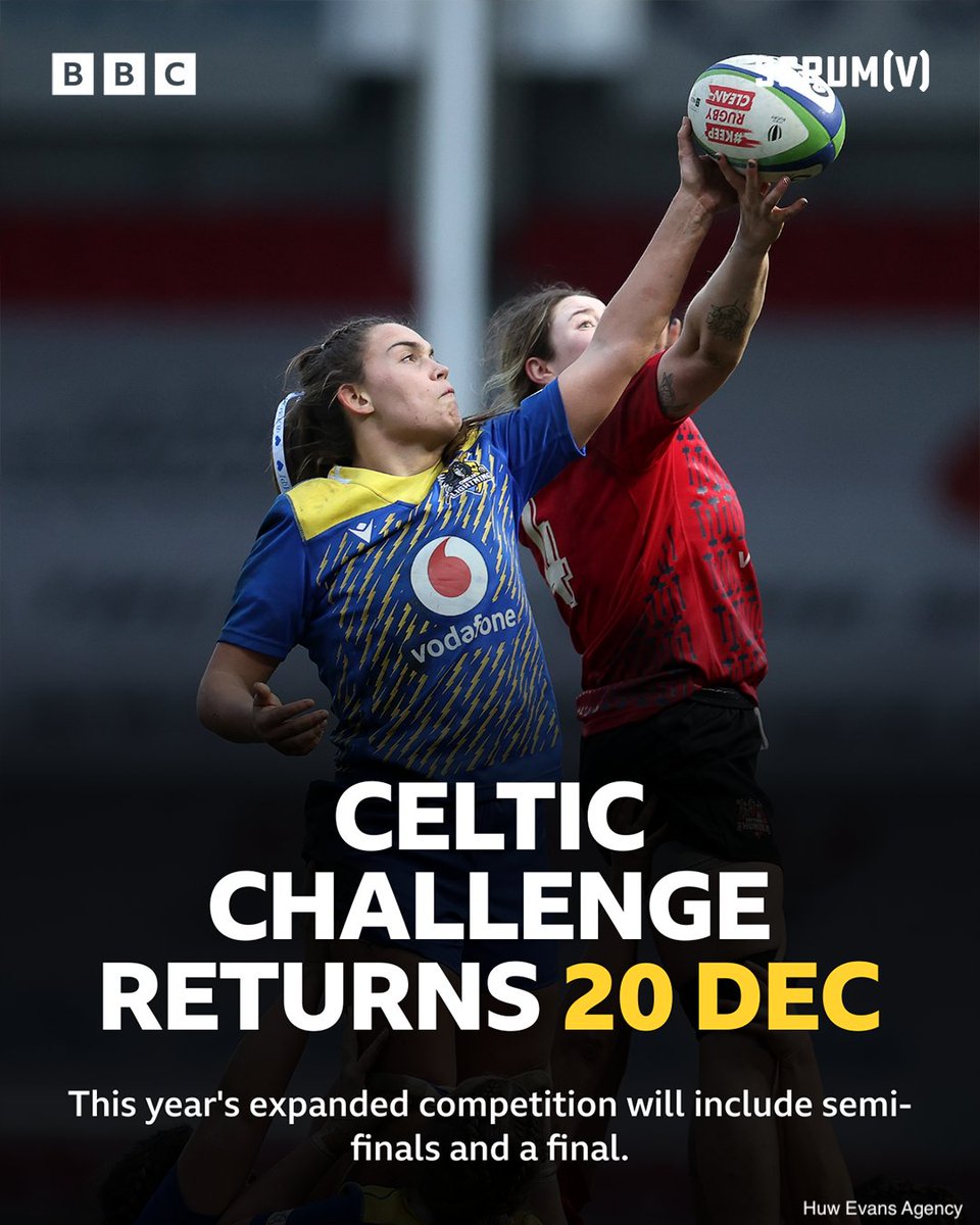 BBC ScrumV (@bbcscrumv) on Twitter photo The <a href="/CelticRugbyComp/">Celtic Challenge</a> is back for 2025/26 with an expanded competition with semi-finals and finals to follow the 10 rounds of fixtures ๐
#BBCRugby The <a href="/CelticRugbyComp/">Celtic Challenge</a> is back for 2025/26 with an expanded competition with semi-finals and finals to follow the 10 rounds of fixtures ๐
#BBCRugby