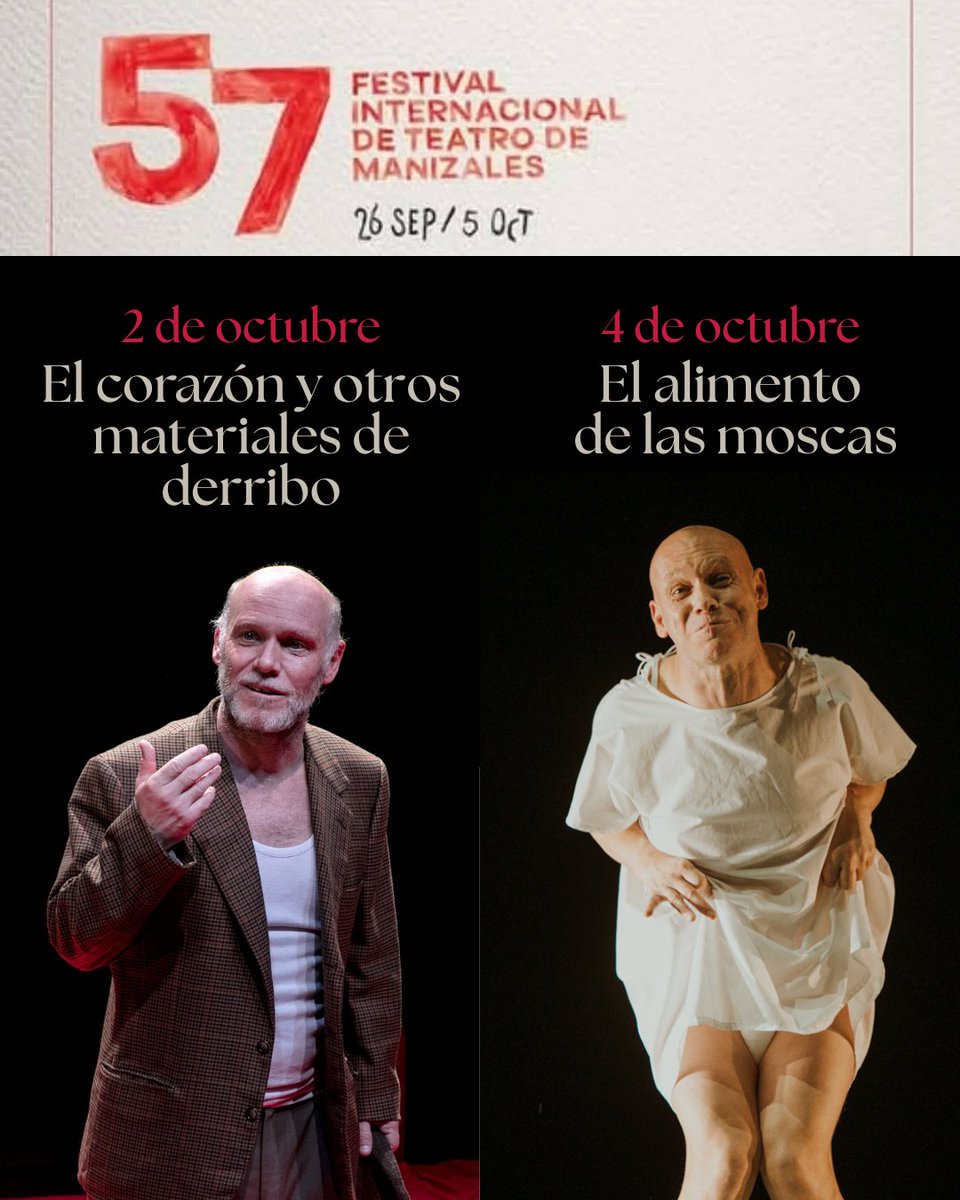 "EL CORAZÓN Y OTROS MATERIALES DE DERRIBO" y "EL ALIMENTO DE LAS MOSCAS" en el 57 FITM (Colombia)

Kabia Teatro y Teatre de l´Enjòlit
✒️: <a href="/EusebioCalonge/">Eusebio Calonge</a>
Prod.: TrànsitProjectes, Kabia Teatro, Teatre de l´Enjòlit
Col.: <a href="/Teatro_Arriaga/">Teatro Arriaga Antzokia</a>, <a href="/etxepareinst/">Etxepare Euskal Institutua | Basque Institute</a> , INAEM, Next Generation EU