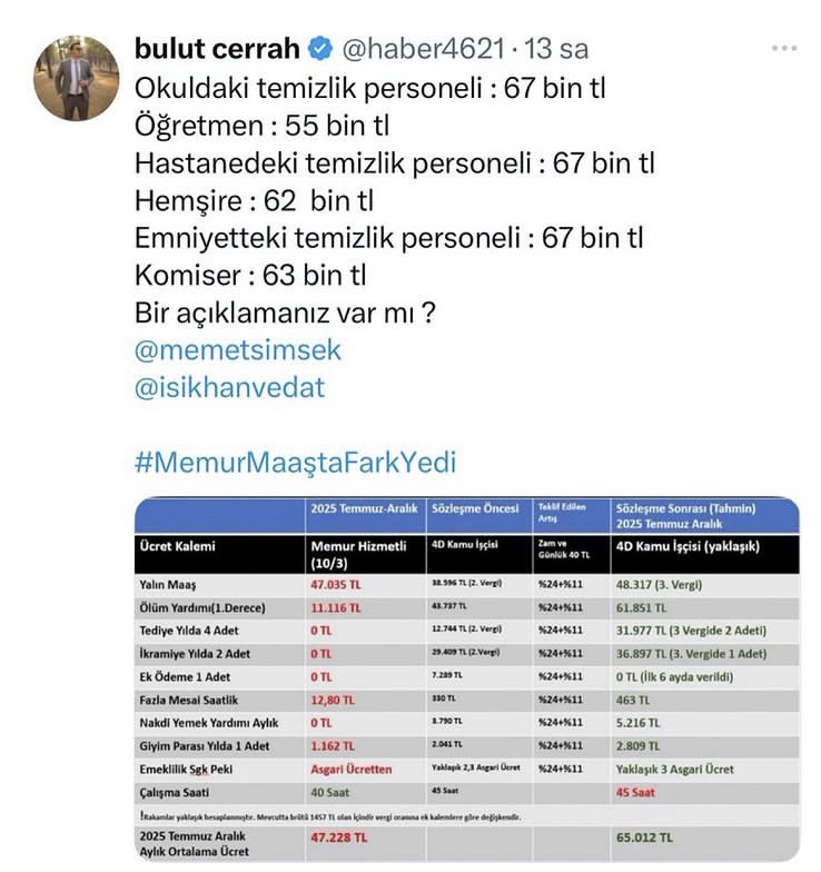 Bu doğru mu gerçekten böyle bir şey olabilir mi 
 #MemurTeklifBekliyor #YetersizTeklifeHayır