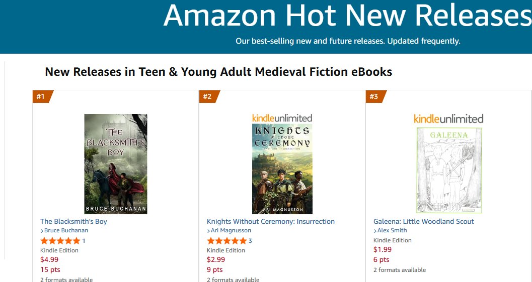 My friend <a href="/BBuchananWomble/">Bruce Buchanan</a>'s book THE BLACKSMITH'S BOY debuted yesterday and guess what, HE HAS AN ORANGE BANNER! So excited for him!!! Congrats, Bruce! 🥳