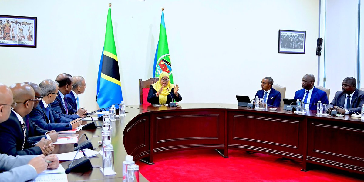 ikulumawasliano's tweet photo. Rais wa Jamhuri ya Muungano wa Tanzania, Mhe. Dkt. Samia Suluhu Hassan akiwa kwenye mazungumzo na Mwanzilishi na Mwenyekiti wa Airtel Bw. Sunil Bharti Mittal aliyeambatana na ujumbe wake Ikulu Jijini Dar es Salaam tarehe 13 Agosti, 2025. Kikao hicho pia kilihudhuriwa na uongozi wa Wizara ya Mawasiliano na Teknolojia