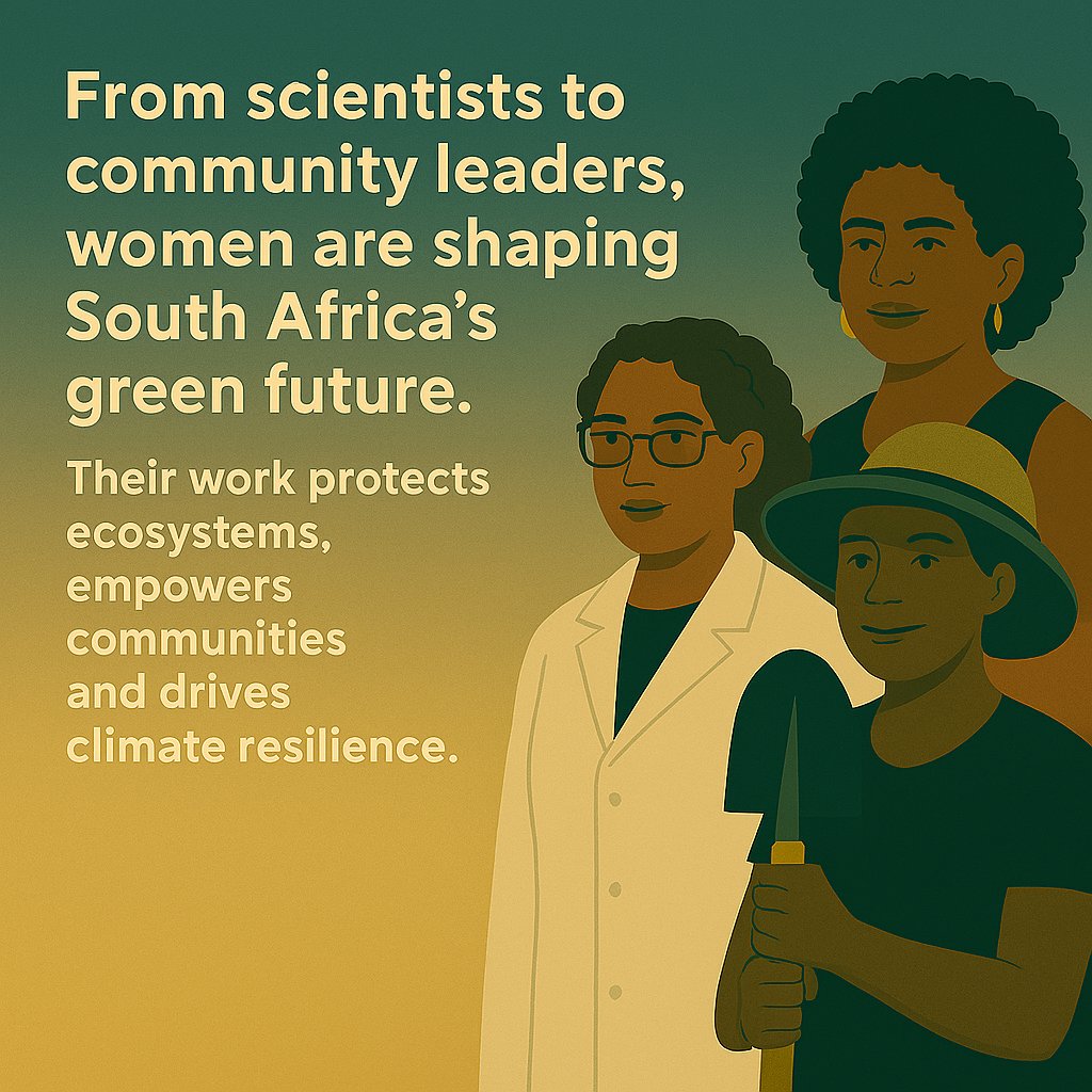 environmentza's tweet photo. 🌍💚Building Resilient Economies for All
This Women’s Month, we honour the women who are not only protecting our planet—but also powering sustainable economies.
🌱 Your work restores ecosystems.
#WomensMonth2025 #WomenInEnvironment #ResilientEconomies #GreenLeadership https://t.co/AcsAqnN3WU