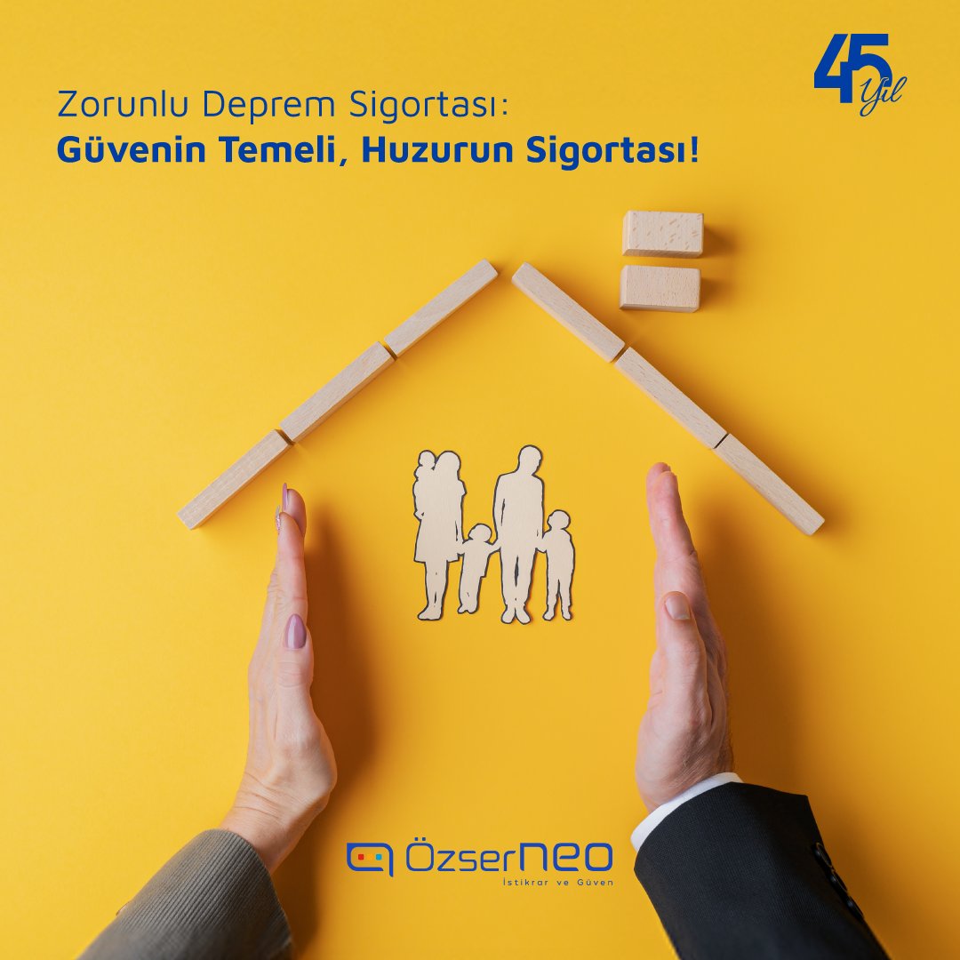 Zorunlu Deprem Sigortası (DASK) ile sadece evinizi değil, sevdiklerinizin huzurunu da güvence altına alın. Çünkü güvenin temeli, huzurun sigortasıdır.

#ZorunluDepremSigortası #ÖzserNEO #GüvenliGelecek #istikrarvegüven #DASK