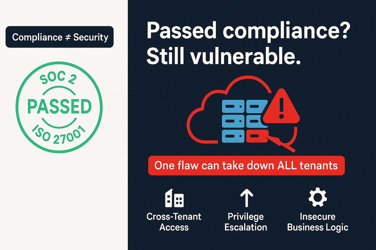 Your SaaS passed its compliance pentest. So why are you still vulnerable to losing ALL your customer data at once?

For SaaS founders, security is different. A single vulnerability doesn't just affect one user; it can compromise your entire multi-tenant database.

The typical