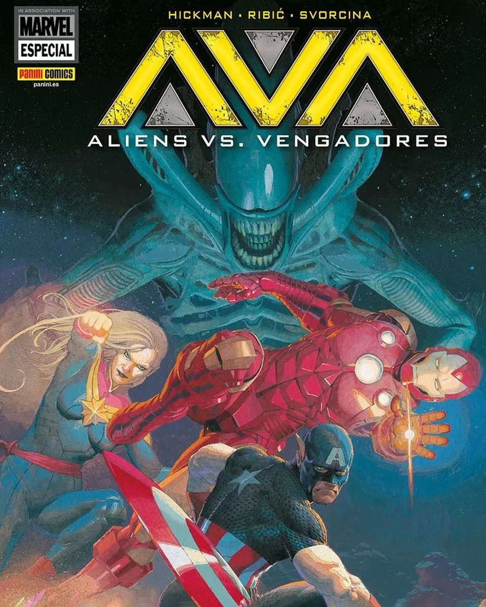 SD Distribuciones (@sddist) on Twitter photo ¡ALIENS VS VENGADORES de <a href="/PaniniComicsEsp/">Panini Cómics España</a> ya está aquí! 🦸♂️🛸 Superhéroes vs. Xenomorfos en el crossover del año. ¿Quién caerá primero? Descúbrelo con Hickman y Ribic. ¡No te lo pierdas! 📚🔥 #AliensVsVengadores #EpicCrossover ¡ALIENS VS VENGADORES de <a href="/PaniniComicsEsp/">Panini Cómics España</a> ya está aquí! 🦸♂️🛸 Superhéroes vs. Xenomorfos en el crossover del año. ¿Quién caerá primero? Descúbrelo con Hickman y Ribic. ¡No te lo pierdas! 📚🔥 #AliensVsVengadores #EpicCrossover