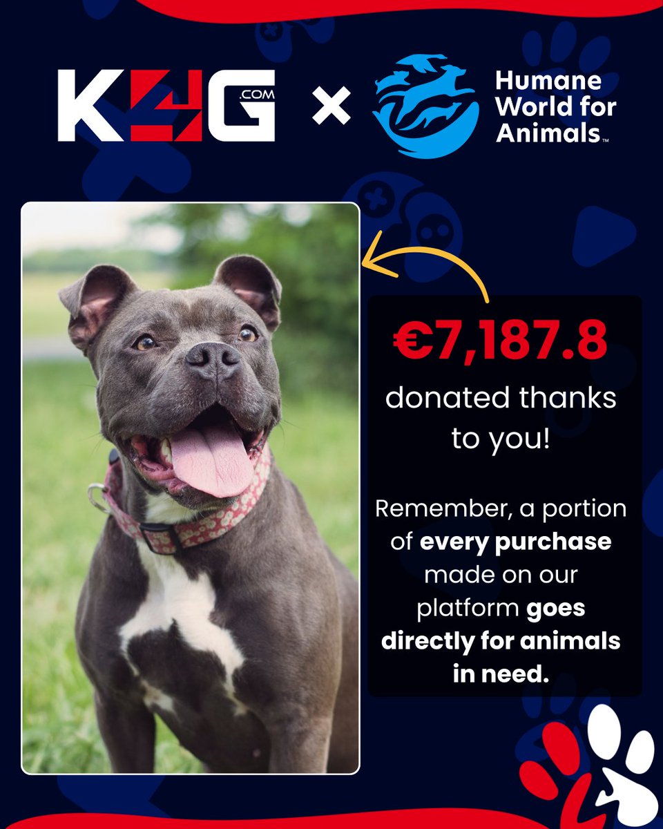 K4G.com (@k4g_com) on Twitter photo ๐พ Gamers gonna help! ๐พ
Thanks to your support, weโve donated an incredible โฌ7 187,80 to help animals in need through our partnership with <a href="/humaneworldorg/">Humane World for Animals</a>.
K4G.com - Buy Games, Save Paws ๐ช๐ ๐พ Gamers gonna help! ๐พ
Thanks to your support, weโve donated an incredible โฌ7 187,80 to help animals in need through our partnership with <a href="/humaneworldorg/">Humane World for Animals</a>.
K4G.com - Buy Games, Save Paws ๐ช๐
