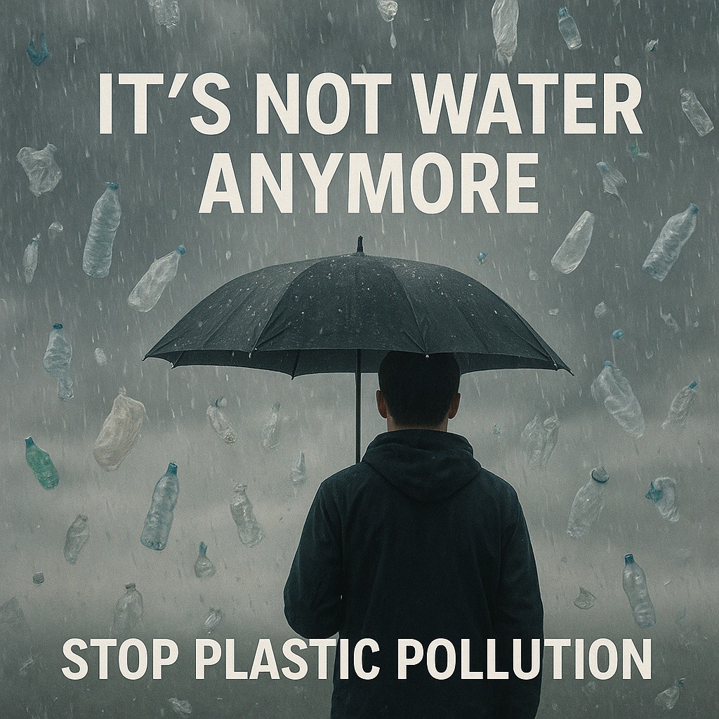 It’s not water anymore… it’s plastic! 

Every drop we pollute returns to us—in rivers, oceans, even rain. Say NO to single-use plastic, choose reusables, and protect our planet. Rain should nourish the Earth, not poison it.