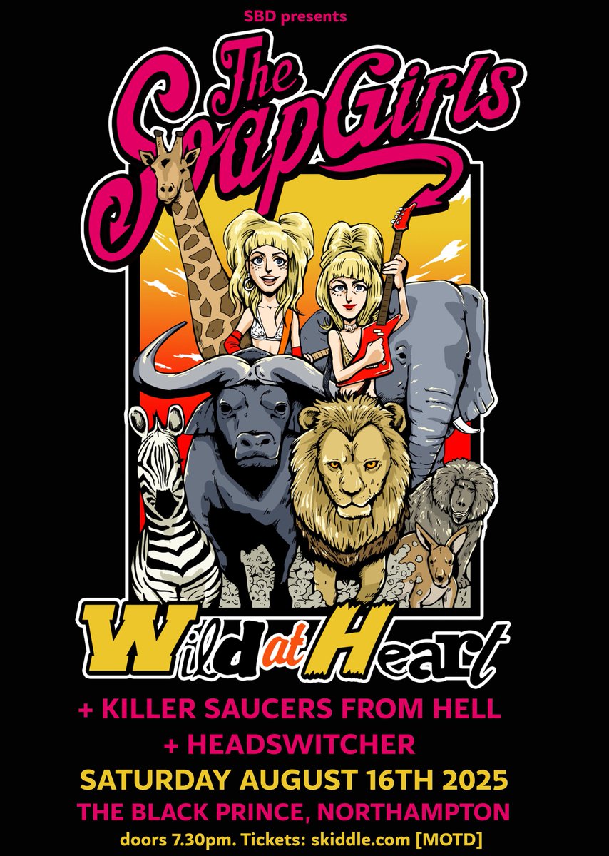 Saturday at <a href="/blackprincenn/">The Black Prince</a> <a href="/The_SoapGirls/">The SoapGirls</a> bring their raw, catchy, anarchistic rocknroll 

Plus Killer Saucers From Hell + Headswitcher

skiddle.com/e/41026703

#pleaseRT
<a href="/NNwhatson/">Northants What's On</a> <a href="/NrthmptonEvents/">NN Events</a> <a href="/LoveNorthampton/">LoveNorthampton</a> <a href="/NorthamptonUK/">Northampton - Northants Live</a> <a href="/NorthantsLife/">Northants Life</a> <a href="/northamptonlove/">Northampton Love</a> <a href="/northamptonmags/">Northampton Mags</a>