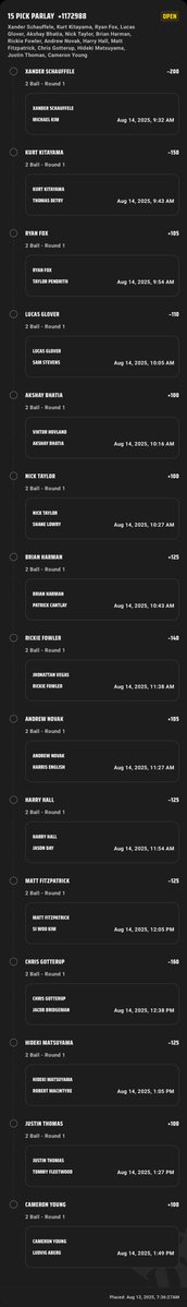Josh (@joshuadasilva) on Twitter photo 2 ball round 1. GL.
<a href="/GamblyBot/">Gambly Bot</a> dk
Check out this 15-leg Parlay I just placed on DraftKings! sportsbook.draftkings.com/social/post/dc… 2 ball round 1. GL.
<a href="/GamblyBot/">Gambly Bot</a> dk
Check out this 15-leg Parlay I just placed on DraftKings! sportsbook.draftkings.com/social/post/dc…