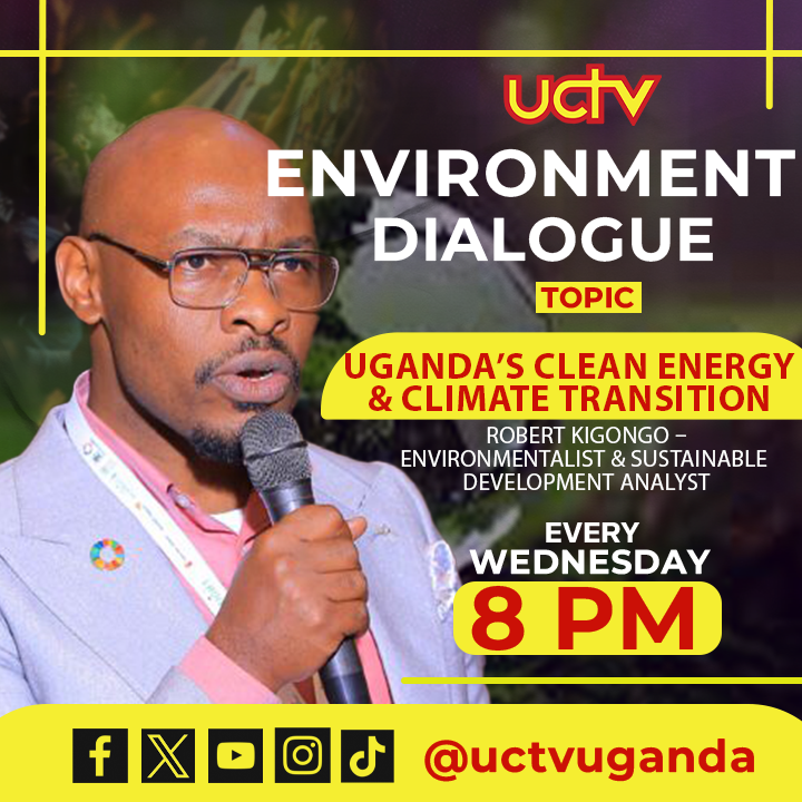 uctvuganda's tweet photo. Join us tonight at 8PM for Environment Dialogue
Topic: Uganda's Clean Energy & Climate Transition
Moderator @SamanthaKkungu
Guests @Mbabazi_deo Oburye – ED COTI
@kigongokr7 – Environmentalist & Sustainable Development Analyst #uctv #EnvironmentDialogue https://t.co/ajwCuZaVJV