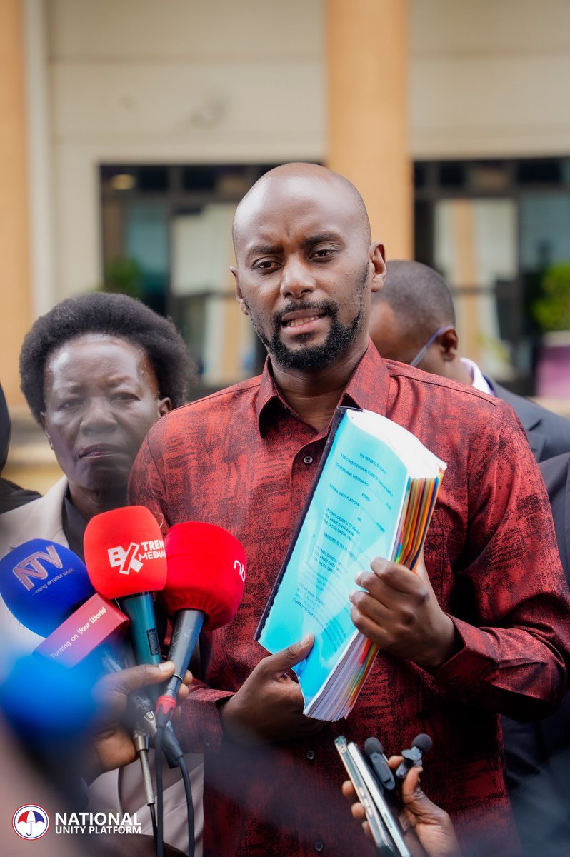 HEBobiwine's tweet photo. This morning, fellow leaders in NUP accompanied by former political prisoners and families of some of our comrades still stuck in prison have filed a Constitutional Petition challenging the recently passed UPDF Amendment Act of 2025. The Act was passed without quorum in Parliament, in violation of the Constitution, and in blatant disregard of the Supreme Court's ruling of 31st January which outlawed the trial of civilians in military courts. 

We are seeking from the Constitutional Court orders and declarations stopping the implementation of this draconian law as it violates constitutional safeguards on fair trial and separation of powers, and underminines judicial independence. As the National Unity Platform, we remain committed to defending the freedom of all Ugandans and fighting dictatorship using every means available. The struggle continues! #FreeAllPoliticalPrisonersinUganda #ProtestVote2026
