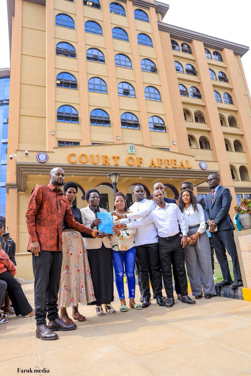 HEBobiwine's tweet photo. This morning, fellow leaders in NUP accompanied by former political prisoners and families of some of our comrades still stuck in prison have filed a Constitutional Petition challenging the recently passed UPDF Amendment Act of 2025. The Act was passed without quorum in Parliament, in violation of the Constitution, and in blatant disregard of the Supreme Court's ruling of 31st January which outlawed the trial of civilians in military courts. 

We are seeking from the Constitutional Court orders and declarations stopping the implementation of this draconian law as it violates constitutional safeguards on fair trial and separation of powers, and underminines judicial independence. As the National Unity Platform, we remain committed to defending the freedom of all Ugandans and fighting dictatorship using every means available. The struggle continues! #FreeAllPoliticalPrisonersinUganda #ProtestVote2026