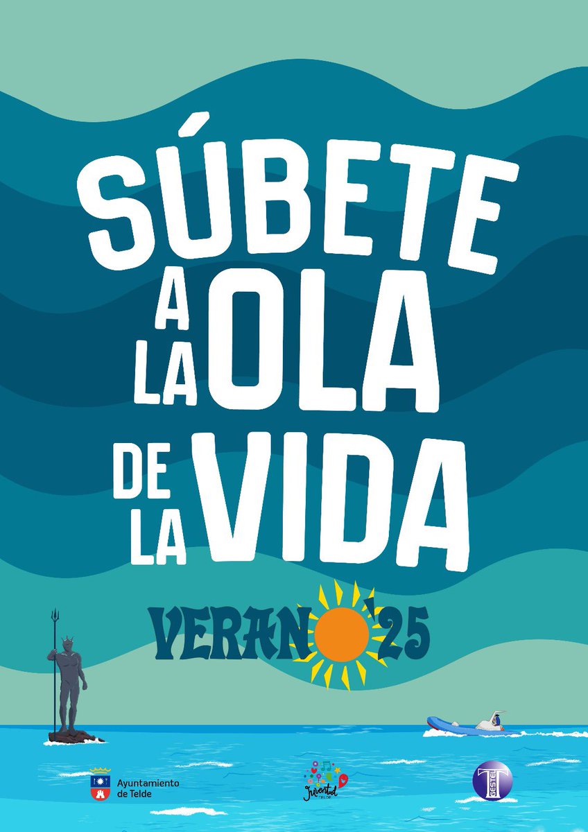 JuanMartel_'s tweet photo. 🌊☀️ Súbete a la ola de la vida
Este verano, la costa de Telde se transforma en un escenario de cultura, diversión, cine y mucho más, gracias al trabajo en equipo de todos y todas.
💙 Porque la costa de Telde es ese abrazo del mar que siempre te espera. 🎭🎶🎬 https://t.co/L1HvdUx43G