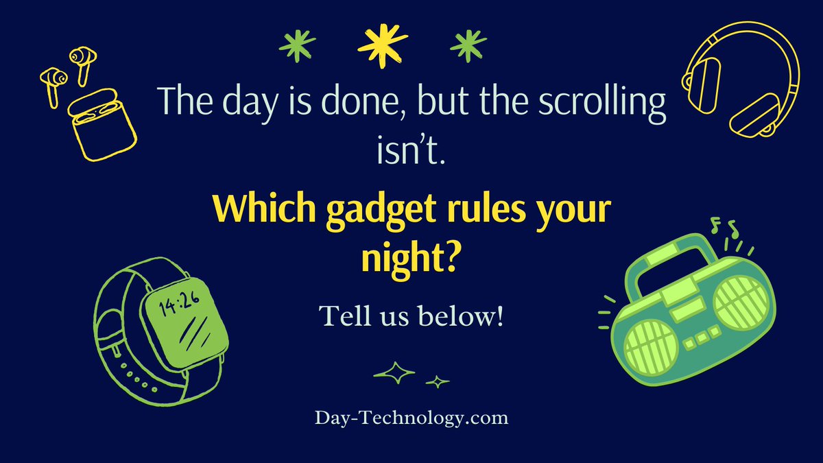 DayTechnology1's tweet image. ☕ The day is done, but the scrolling isn’t.

What’s the one piece of tech you can’t unplug from at night? 📱💻

Tell us in the comments &amp;amp; let’s see which gadget rules the night! 🌙

#EveningThoughts #TechLife #GadgetAddict #GadgetGoals