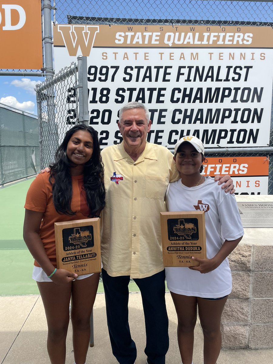 Congrats to Janya and Anwi for being named <a href="/AustinTGCA/">TGCA</a> Athletes of the year!!!! Huge accomplishment and very proud of them.