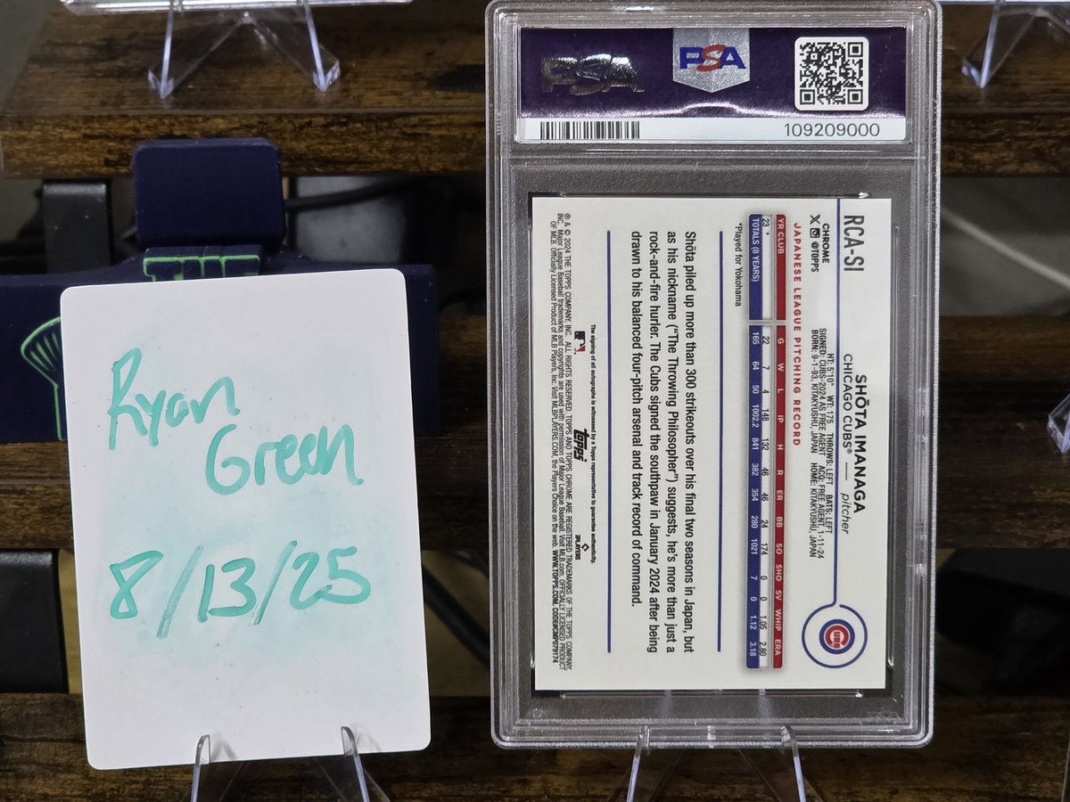 rkgreen19's tweet photo. Shota Imanaga 
2024 Topps Chrome Logofractor Gold /50 PSA 10! 

$300 OBO

#THFPRO #thehobbyfamily #whodoyoucollect #thehobby https://t.co/imPVNSUAvw