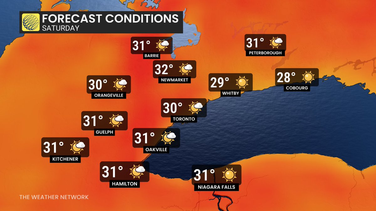 Cloudy start to the day but sunny periods, primarily this afternoon &amp; evening; Muggy &amp; risk for a passing shower/t-storm but mostly dry; Breezy &amp; less humid this evening; Sunny &amp; more comfortable Thursday &amp; Friday; Mostly sunny &amp; hot Saturday; Muggy Sunday; Cooler next week #onwx