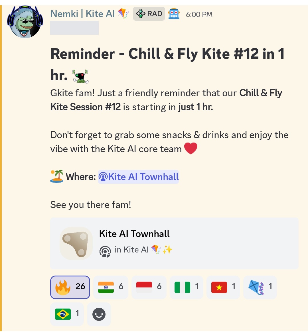Ibnuamuslim48's tweet photo. ⏳ Just a few minutes to go! 🌬️🪁
Chill & Fly Kite Session #12 with @KiteAI is about to take off!
Bring your snacks, drinks, and good vibes ❤️
📍 Location: Kite AI Townhall
✨ Don’t miss the fun, fam!
#KiteAI #ChillAndFly #KiteSession https://t.co/TcuBV4ndVX
