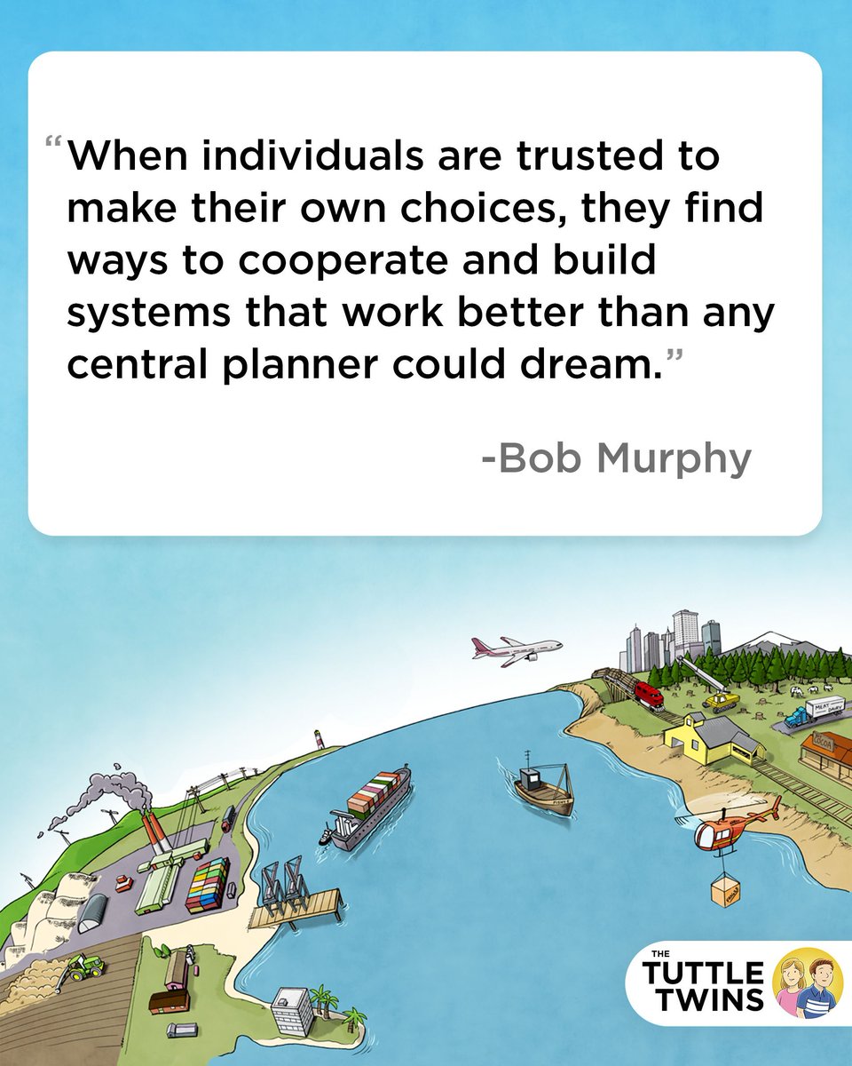 tuttletwins's tweet photo. When people are free to choose, they create systems no central planner could match. 💡
That’s what the Tuttle Twins books help kids understand—through fun stories and real-world lessons.
https://t.co/FW3xAhPmx8
#TuttleTwins #FreeMarketsWork #EconomicFreedom #TeachThemTruth https://t.co/yFYejesKjk