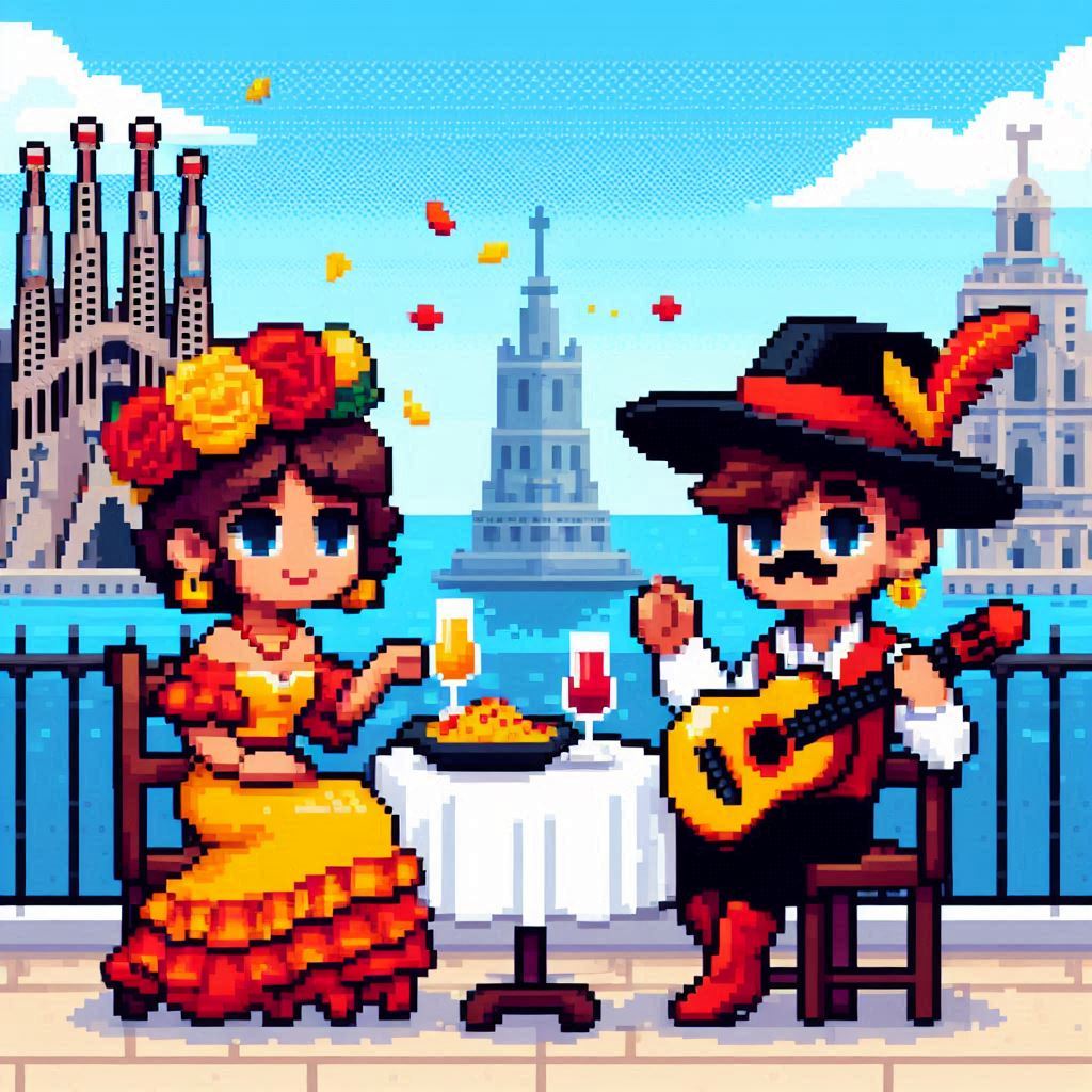 Flamenco 🎶 meets Fado 🎸
Paella 🍲 meets Pastel de Nata 🍮
Two worlds, one Iberian heart ❤️
#NFT #PixelArt #CryptoArt #IberianFTs #NFTdrop #CryptoArt #Web3 #Spain #Portugal #OpenSea #CryptoComNFT