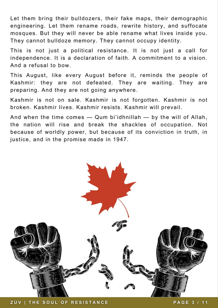 ZuvOfficial25's tweet photo. Zuv Magzine
Issue XX August 2025
Don't Forget To Share as Well...
#ZuvTheSoulOfResistance
#AhmedSalaar
#ResistanceIsExistence https://t.co/5FtBBa2kYN