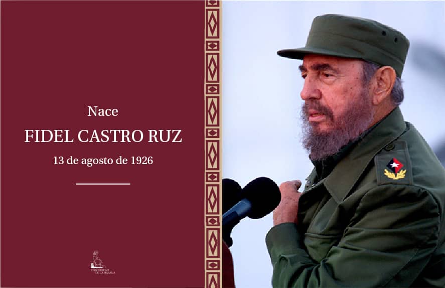 ❤️🇨🇺 #FidelPorSiempre: 99 años del natalicio de un líder histórico.
#Hoy 13 de agosto, Cuba conmemora el 99 aniversario del natalicio de Fidel Castro Ruz, figura central en la historia de la Revolución Cubana y referente internacional.
#OrgulloUH #SomosUH #100AñosConFidel #Cuba