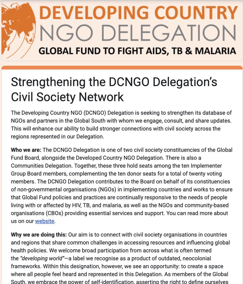 We are strengthening our network of NGOs &amp; partners in the Global South to connect, consult &amp; share updates. Add your voice to ensure <a href="/GlobalFund/">The Global Fund</a> policies reflect civil society realities. Survey 👉 forms.gle/MbJK66emEYeE2E… with <a href="/CeciliaSenoo/">Cecilia Senoo</a> <a href="/Yoli84/">Yolanda Love</a> <a href="/AllanMaleche/">Allan Maleche</a> <a href="/ThipeFaith/">Faith Thipe</a>